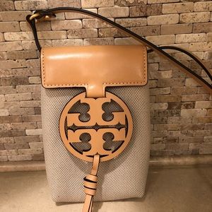 Tory Burch Miller Canvas Phone Cross Body Bag